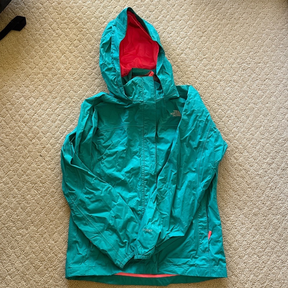 The North Face Teal rain Jacket